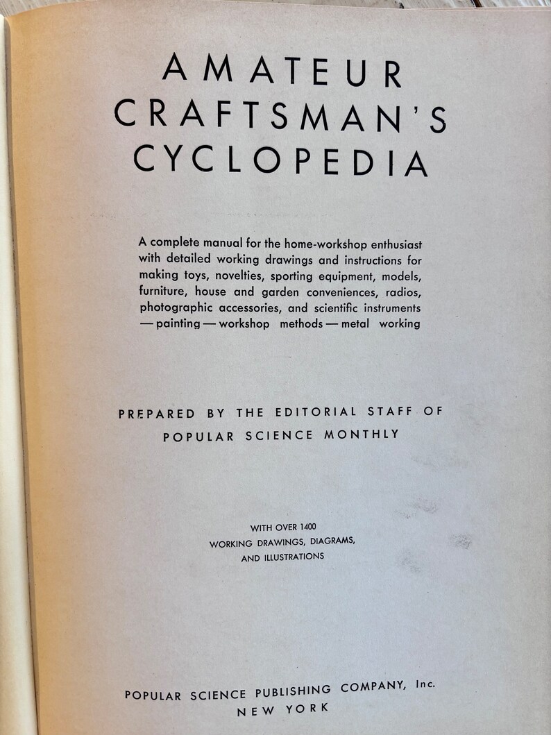 Doityourself Book Amateur Craftsman Encyclopedia of Things to Make