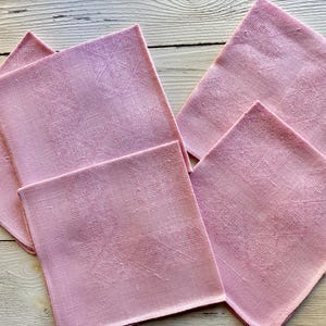 Vintage Linen Napkins - Vintage Napkins - Vintage Table Linens - Pink Cloth Table Napkins - Linen Napkins - Vintage Linens - Cloth Napkins