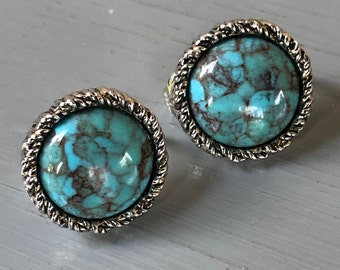 Sarah Coventry Earrings - Vintage Turquoise Clip Earrings - Vintage Earrings - Vintage Jewelry - Costume Jewelry - Turquoise Jewelry - Clips