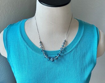 Collar Vintage - Collar de cuentas azules facetadas -