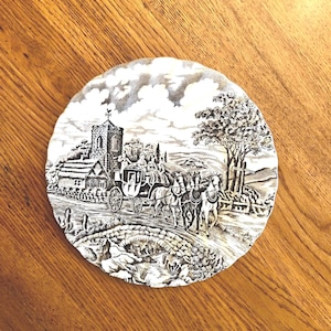 Myott Royal Mail Plate - Staffordshire Ware - Vintage Collectible Plate - Made in England - Staffordshire Plate - Brown & White Plate -Myott