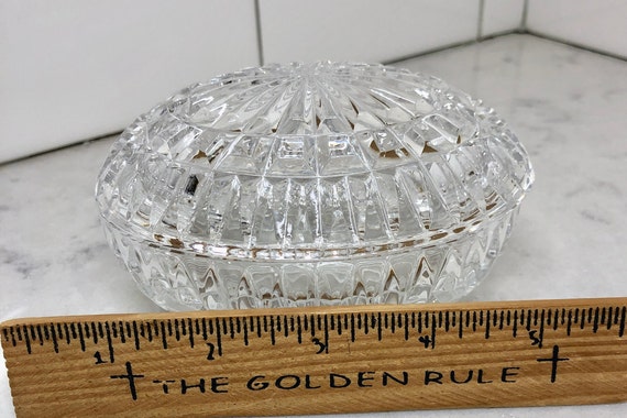 Vintage Crystal Egg - Crystal Egg Dish with Lid - Vin… - Gem