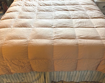 Vintage Comforter for Full Size Bed - 82" x 80" - Clay and Beige Reversible Comforter