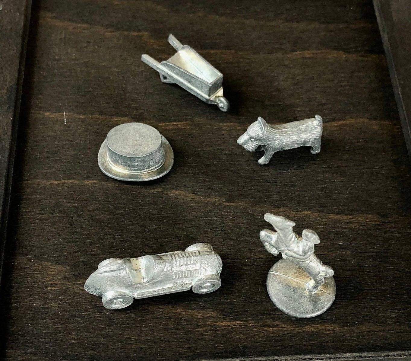 Vintage Monopoly Game Pieces – Metal Tokens, Top Hat, Scotty Dog