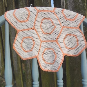 Hexagon Doilies - Vintage Crocheted Doilies - Handmade Doily Set - Vintage Table Linens - Table Doilies - Handcrafted Table Linens - Doilies