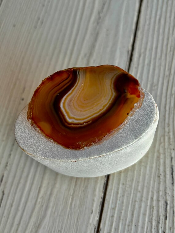 Agate Geode Pin - Vintage Pin - Natural Jewelry -… - image 3