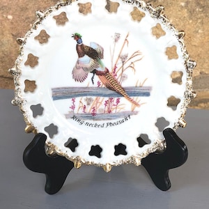 Ring-Necked Pheasant Plate - Vintage Cut-Out Plate - Vintage Bird Plate - Ring-Necked Pheasant - Mid-Century Bird Plate - Collectible Plate