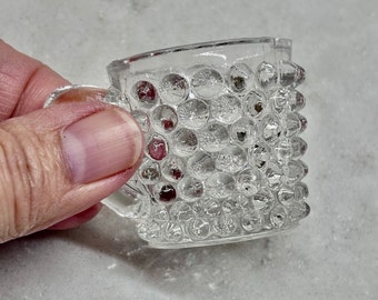 Taza de vidrio transparente Hob-nail en miniatura - Taza de recuerdos publicitarios - Mini-taza novedad de Hob Nail -