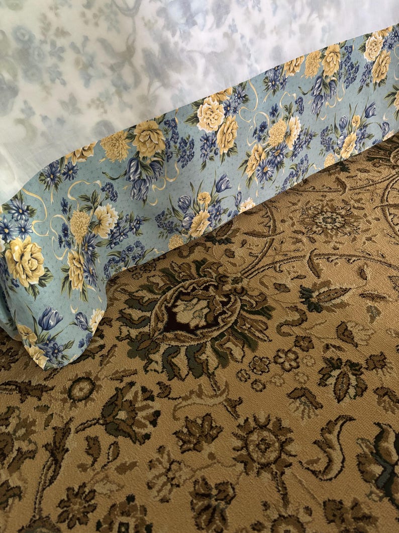 Vintage Floral Queen Dust Ruffle - Vintage Bedskirt - Etsy