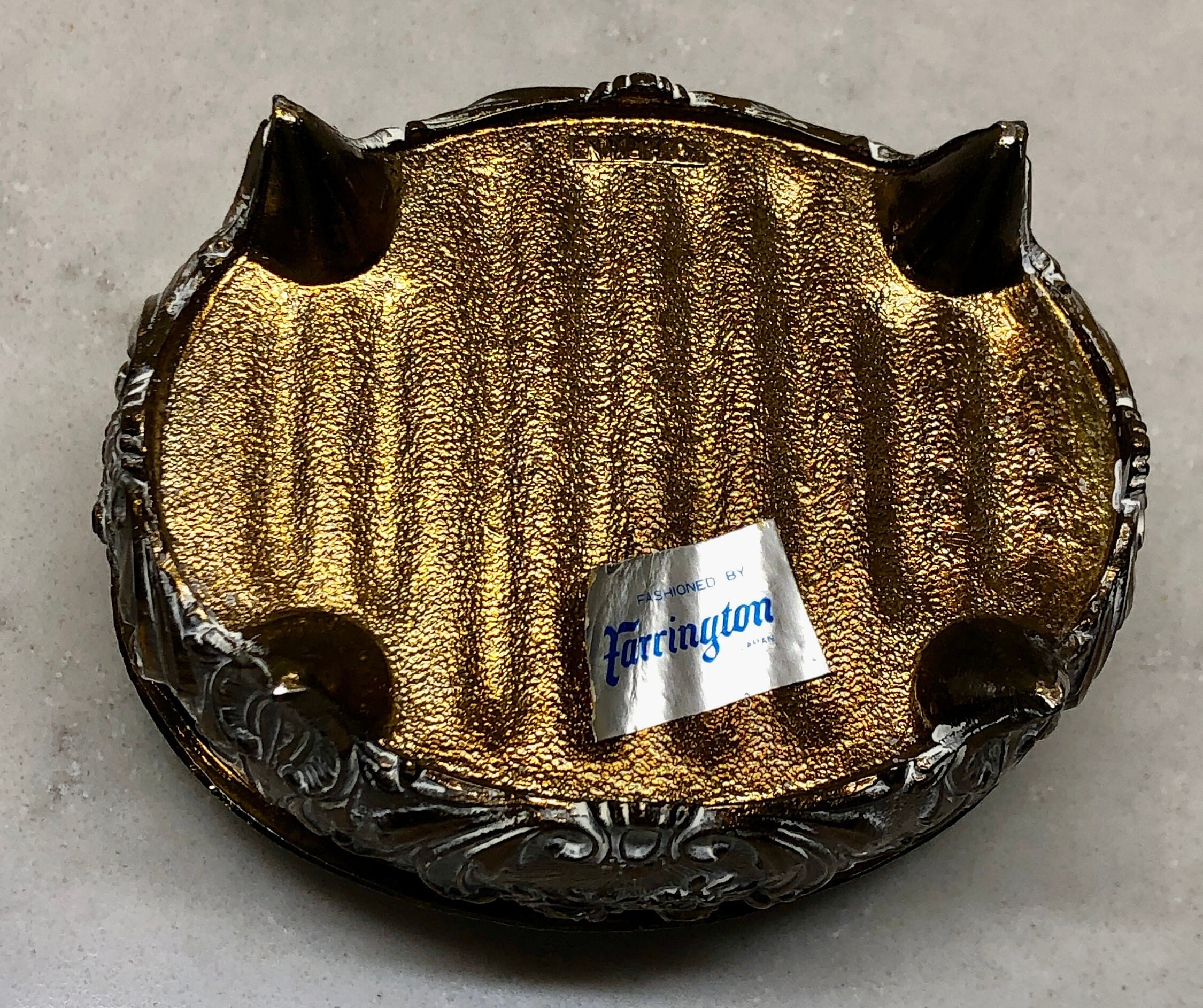 Velvet Lined Trinket Box - Farrington Metal Trinket Box With