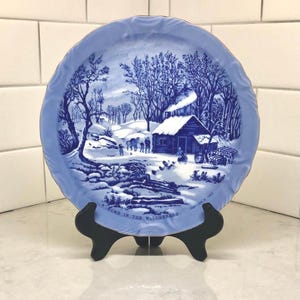 Currier and Ives Plate - Home in the Wilderness - Collectible Plate - Vintage Plate - Currier and Ives Winter Scene - Made in Japan - Winter