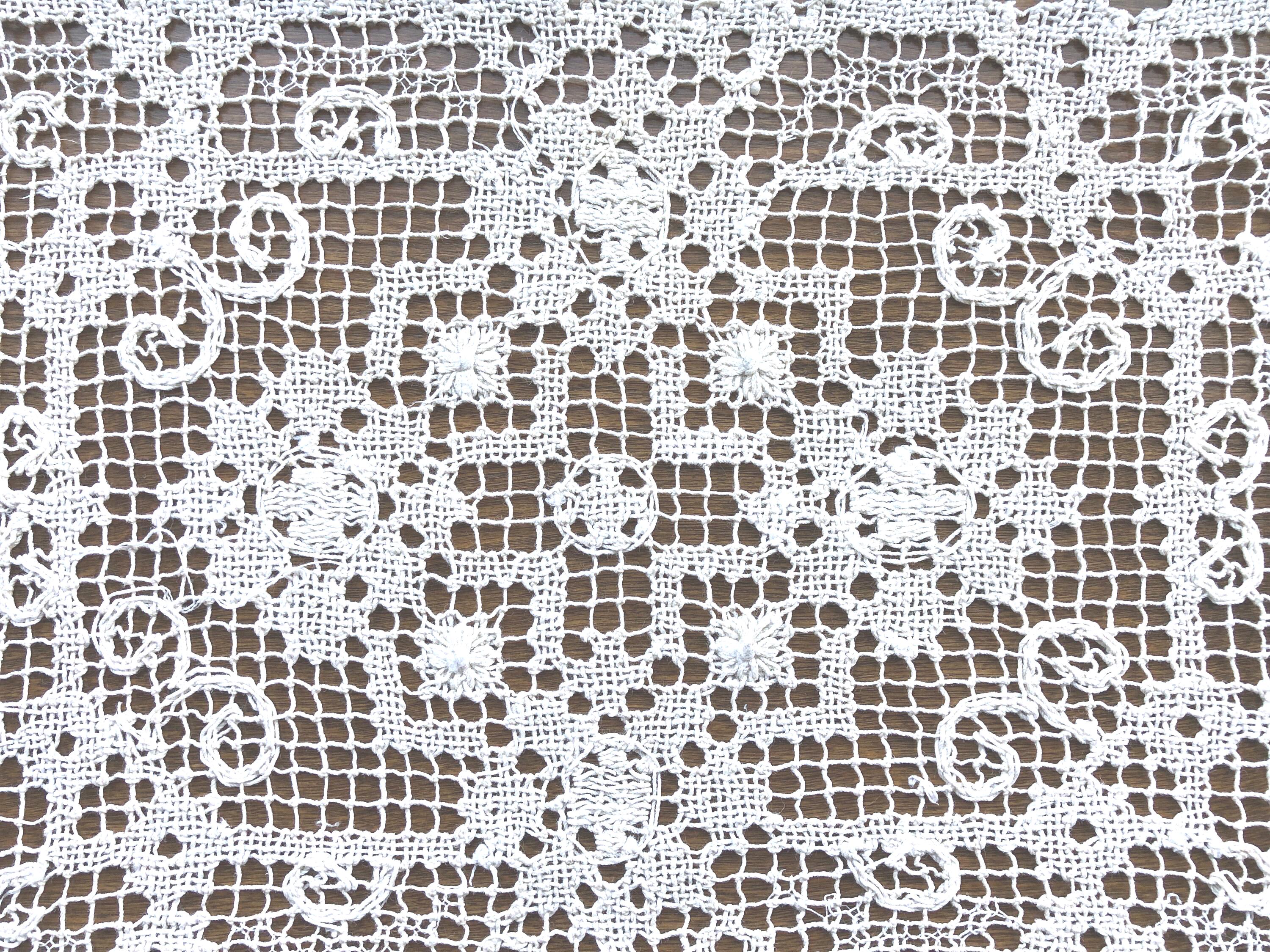 Lace Rectangular Doiley Vintage Filet Lace Doily – Rectangular Beige Netting Table Scarf (11.5 ...