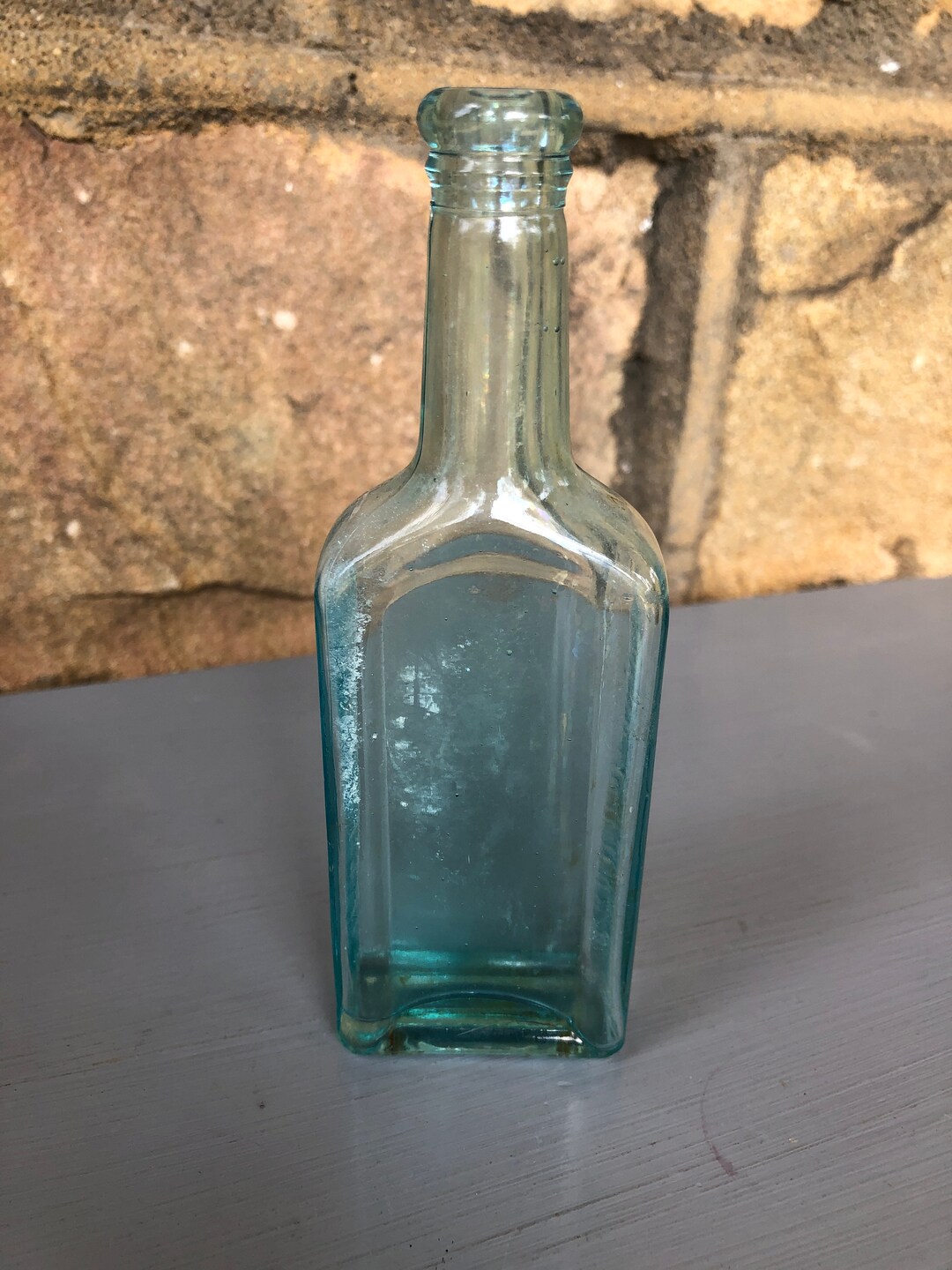 Vintage Bottle Vintage Castoria Bottle Colored Glass Bottle Antique