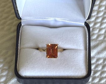 Vintage Solitaire Ring - Faux Gemstone Ring - Size