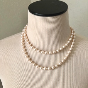 Creamy White Pearl Necklace - Vintage Pearl Necklace - Vintage Jewelry - Pearl Rope Necklace - Pearl Jewelry - Vintage Pearls - Pearls