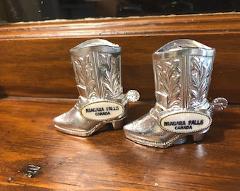 Vintage Niagara Falls Cowboy Boot Salt and Pepper Shakers