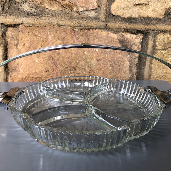 Glass Relish Tray Etsy