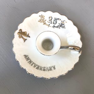 25th Anniversary Candle Holder - Vintage Anniversary Gift  - Vintage Candle Holder - Lefton China - Lefton China Candle Holder - 6940 Lefton