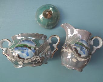 Vintage Niagara Falls Dragonware Cream & Sugar Set – Moriage Lusterware