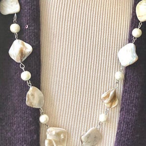 Vintage Shell and Pearl Necklace - Shell Necklace - Pearls - Vintage Jewelry - Treasures From the Sea Necklace - Shell and Pearl Necklace
