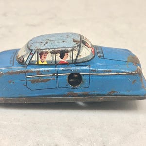 1960&#39;s Toy Car - Vintage Technofix G-E 1960 Collectible Car - Nostalgic Toy - Made in Germany - Vintage Metal Wind Up Car - Baby Boomer Toy