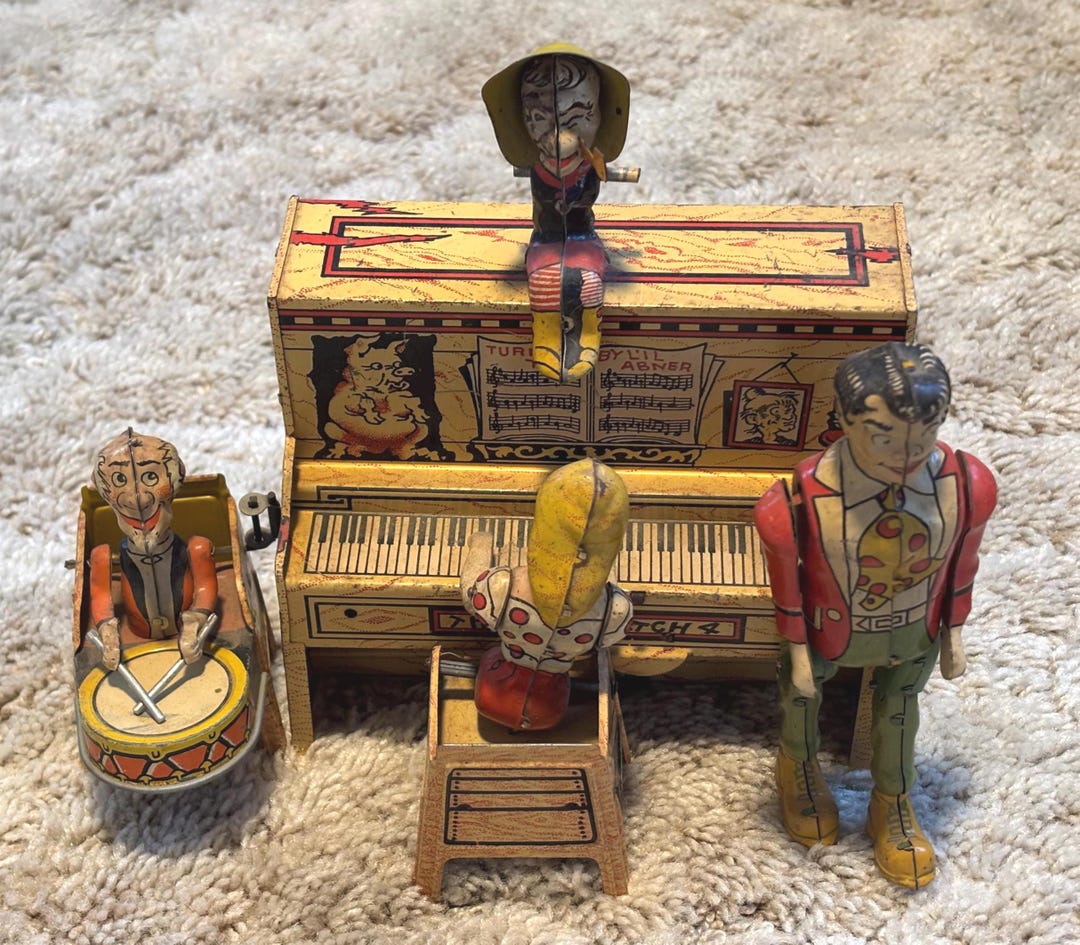 Vintage 1940's Lil Abner Dogpatch Band Tin Litho Windup Toy - Unique ...