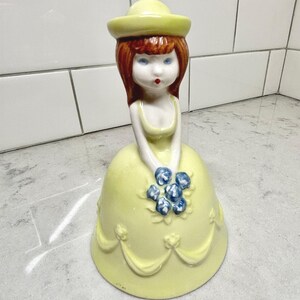 Figurine Bell - Yellow Maiden Bell - W. Goebel - Made in West Germany - Porcelain Bell - Bell Collector - Table Bell - W. Gobble Bell - Bell