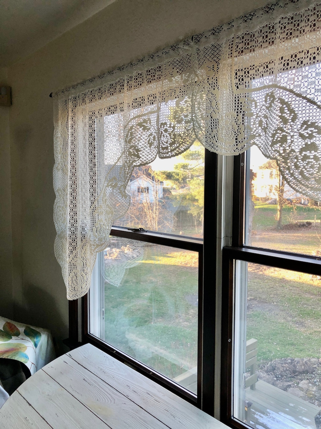 Vintage Lace Curtain Heritage Lace Swag Two Lace Curtain Etsy