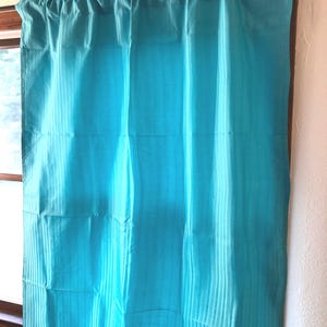 Insulated Blue Curtain Panel - Room Darkening Curtain - Vintage Window Treatment - Polyester Curtains - Single Panel Curtain - Curtain