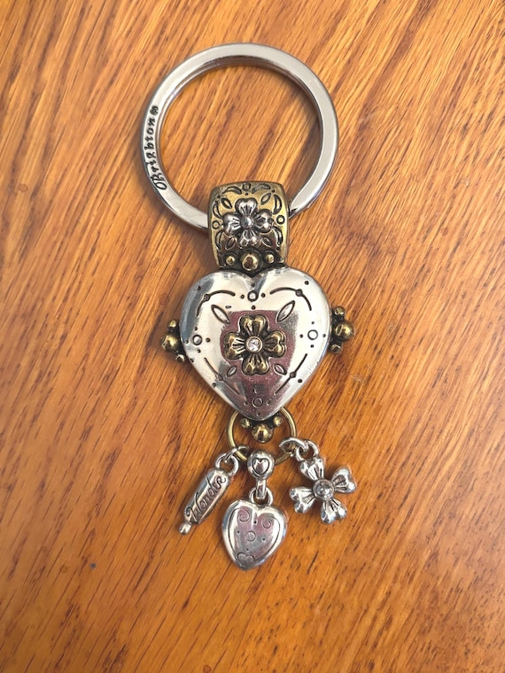 Brighton Heart Shape Keychain with Charms - Key F… - image 1