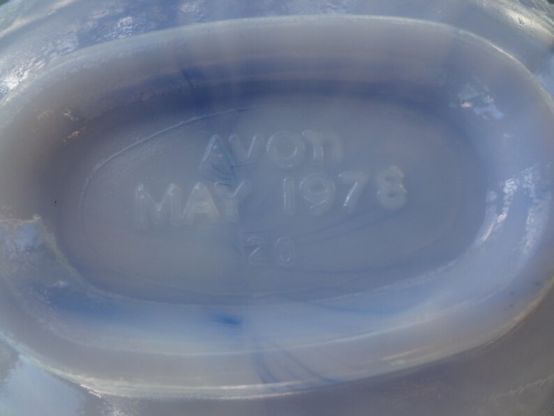 Avon Blue Milk Glass Soap Dish May 1978 Etsy