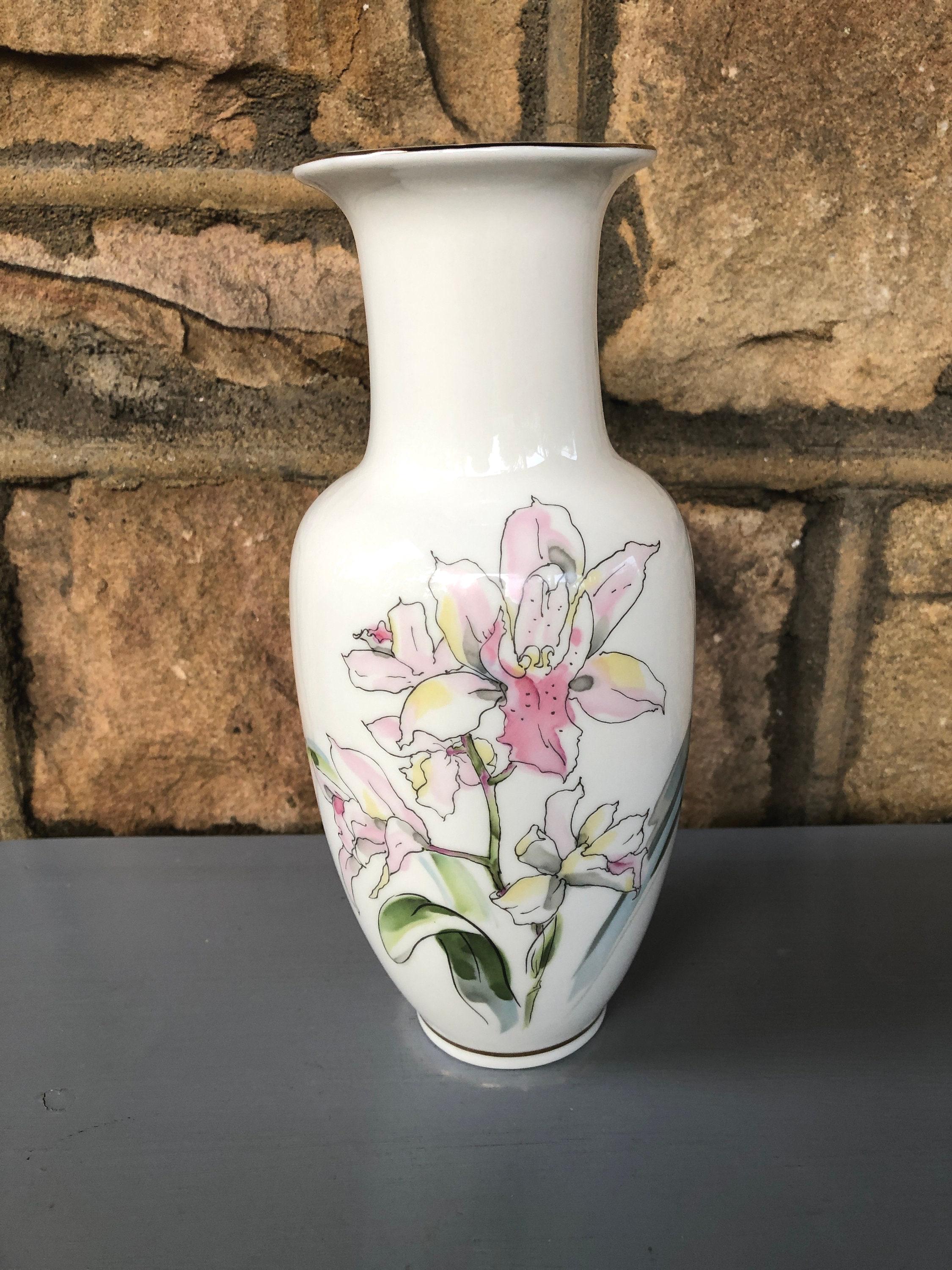 花瓶 vintage flower vase Floral Asian Vase - Vintage Vase - Asian Home Decor - Price