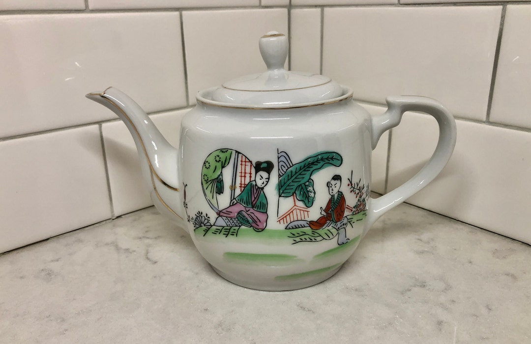 Vintage Teapot Chinese Teapot Teapot Asian Serving Ware Chinese Letters