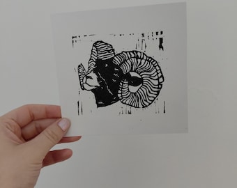 original linocut print