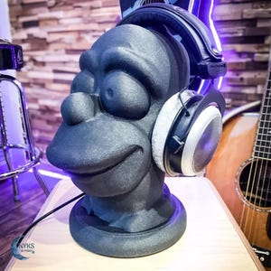Homer Simpson Inspired Headphone Stand, 3D Printed Funny Gamer Headset Holder, Unique Desk Organizer for Simpsons Fans, The Simpsons Decor