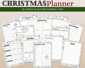 Hygge Cozy Christmas Christmas Holiday Planner | Printable PDF | Xmas Productivity Organizer | Gift Guide, Letter To Santa, Stationary