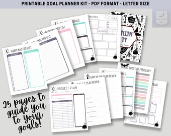 Killing It Printable 2023 Goal Planner Kit | Spooky Theme Agenda | Productivity & Organization Bundle | Bonus Printable Planner Divider Tabs
