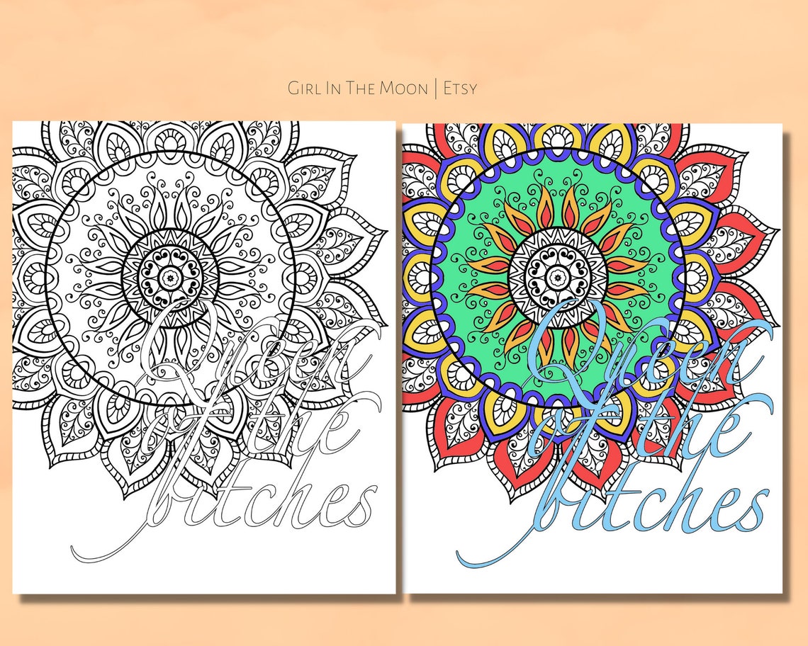Printable Adult Swear Coloring Pages Curse Words PDF Instant Digital