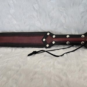 Leather Strap Paddle (red and black)