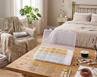 Earring Making Kit 2000pcs, Hypoallergenic Earring Hooks, Jump Rings, Backs and Findings Set, DIY Jewelry Making Supplies, Starter Craft Kit