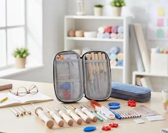 Beginner Punch Needle Kit – Complete Needle Punching Set with Adjustable Tool, Wooden Handle Pen and Starter Supplies