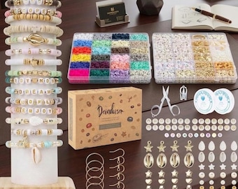 Clay Bead Bracelet Making Kit, 7200PCS 24 Colors DIY Jewelry Craft Supplies