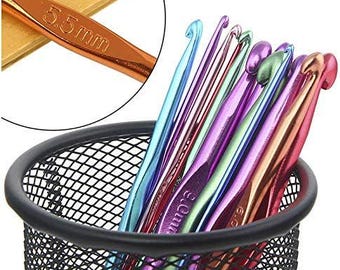 14PCS Aluminum Crochet Hooks Kit: Ergonomic Knitting Set
