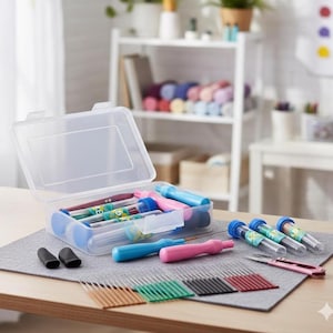45PCS Needle Felting Kit, 40 Wool Felting Needles 4 Sizes with Handles, DIY Felting Tools Set, Craft Supplies for Adults, Starter Kit