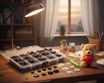 566pcs Safety Eyes and Noses for Amigurumi – Assorted Sizes with Washers for Crochet Toys, Teddy Bears, Stuffed Dolls and Plush Animals