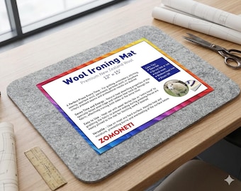 15"x12" Wool Pressing Mat, 100% New Zealand Felt Ironing Pad, Quilting & Sewing Essential, Heat Resistant Craft Mat for Quilters