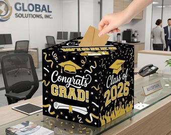 Class of 2026 Graduation Card Box Holder, Congrats Grad Money Gift Box, Graduation Party Table Decor, Card Holder Box