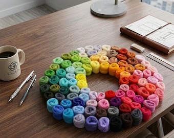 100 Colors Needle Felting Wool Set, Craft Fiber Art Supplies, DIY Felting Kit for Fiber Art, Hand Spinning and Craft Supplies