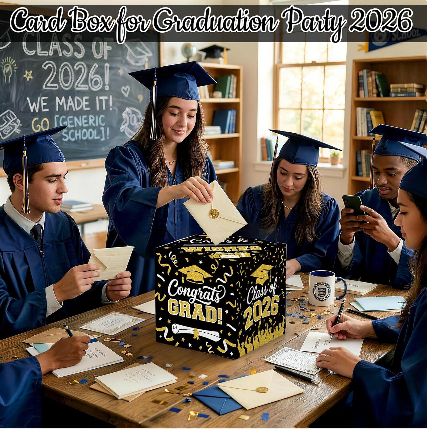 congrats grad card box WEIWEIGG Graduation Card Box 2026