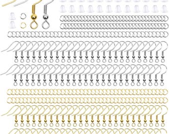 600Pcs Hypoallergenic Earring Hooks Kit, Earring Making Supplies with Jump Rings, DIY Jewelry Findings Set for Handmade Earrings
